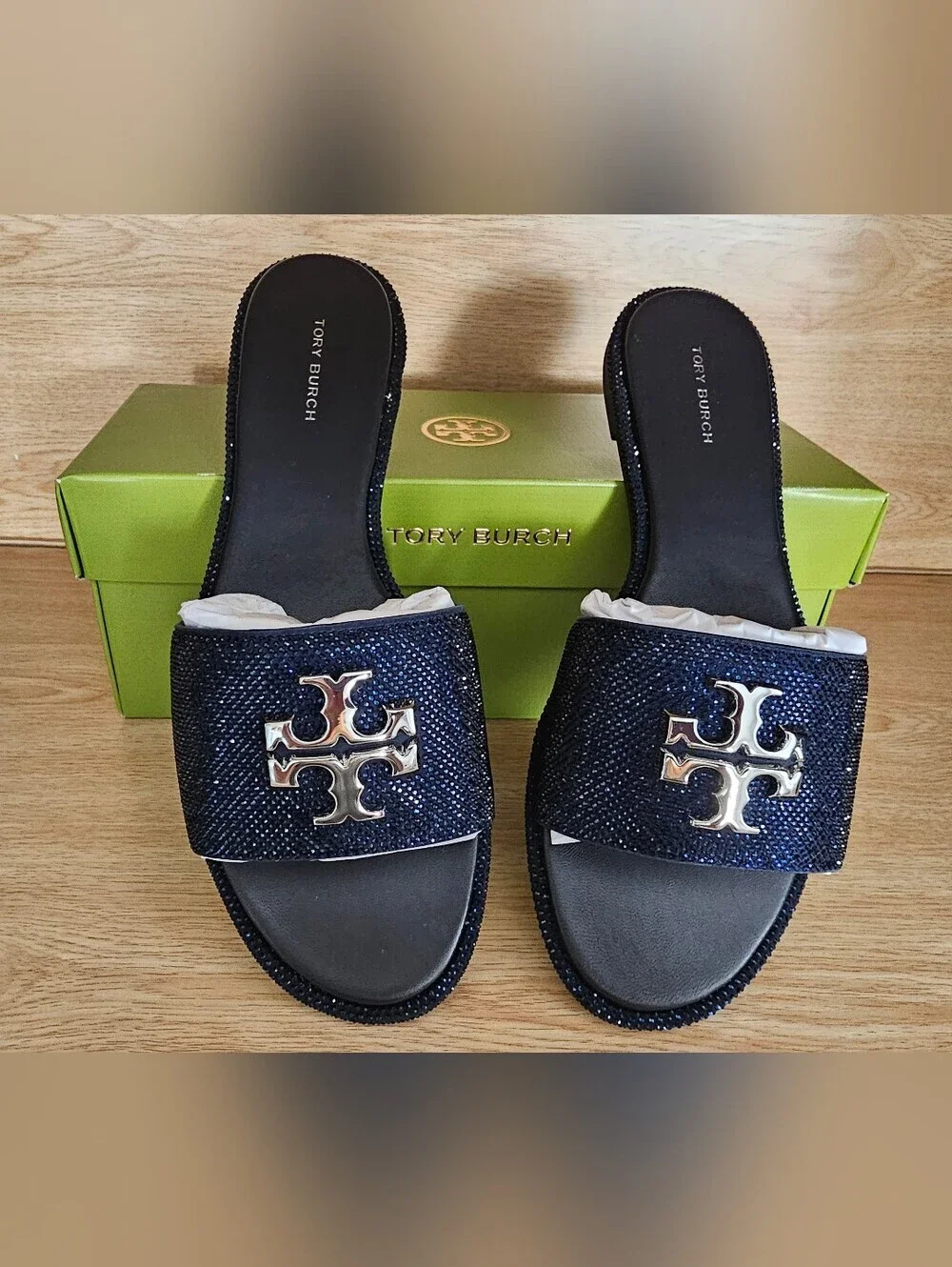 Tory Burch Everly Slide Royal Sued .